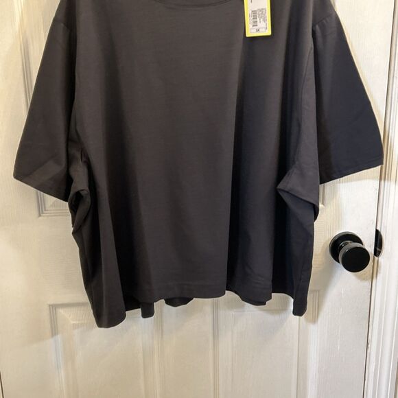 NWT All in Motion Women’s Plus Size Supima Cotton Short Sleeve Top Black 3X - Picture 3 of 16